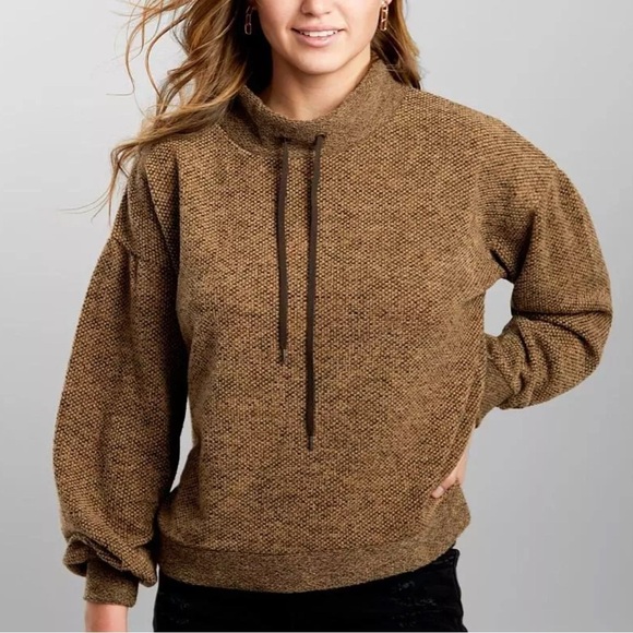 BKE Sweaters - Buckle BKE Pullover Sweater Mock Neck French Terry Balloon Sleeve Academia Small